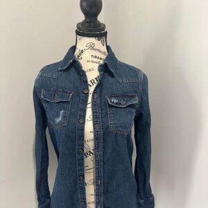 7 FOR ALL MANKIND LONG SLEEVE DENIM SHIRT - YOUTH SIZE L